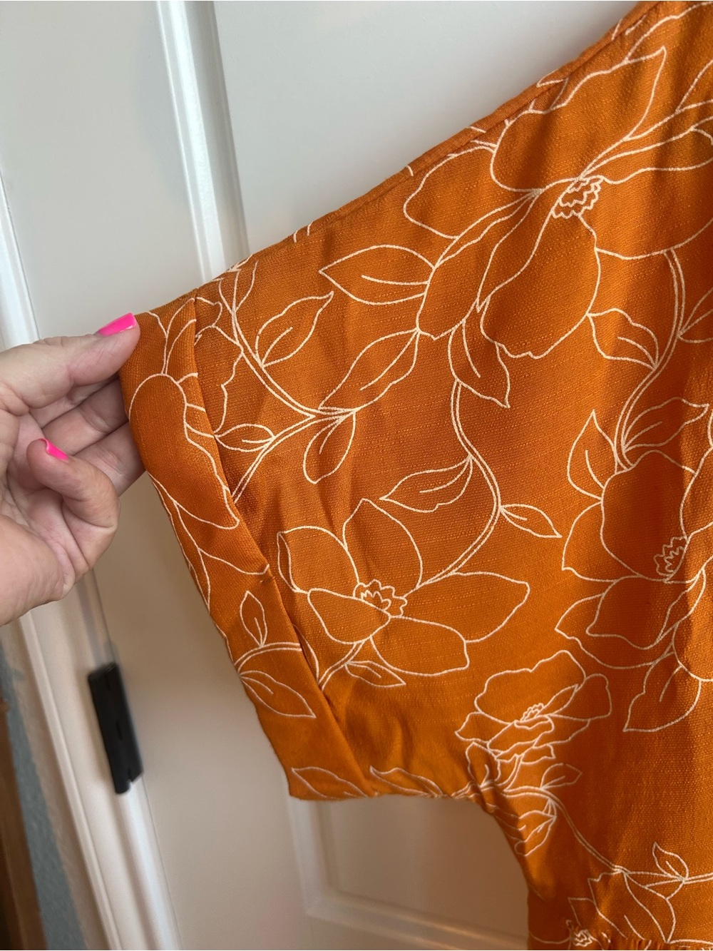 Cato Orange Floral Wrap-top Tiered Blouse - Picture 3 of 14